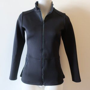 WOMENS PRISMSPORT BLACK PEPLUM BACK FULL ZIP JACKET XS *